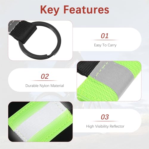 Safety Reflector Pendant, Fabric Reflective Safety Keychain Gear for Backpack & Running & Cycling - color: Fluorescent Green