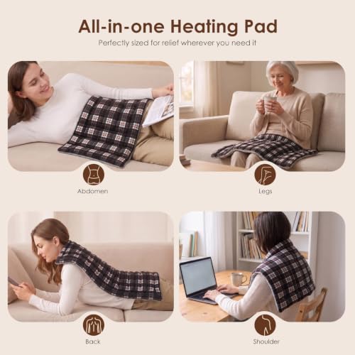 Extra Large Microwave Heating Pad for Back, 24.4 X 14.17 Tartan Black - color: Heat Pad07 -Tartan Black