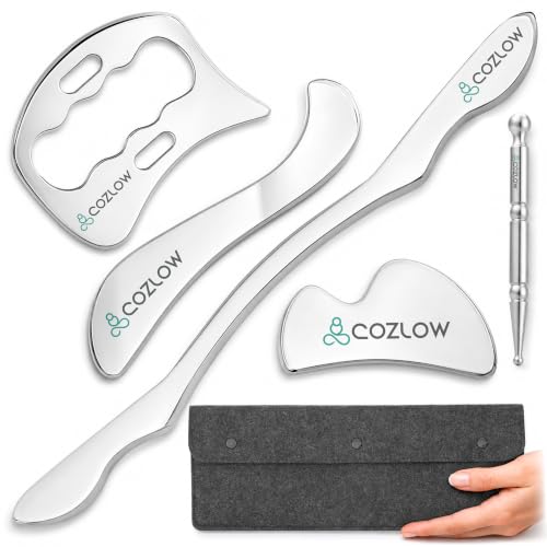 5-in-1 Muscle Scraper Stainless Steel Fascia Release Gua Sha IASTM Tools - style: Style E (5in1)