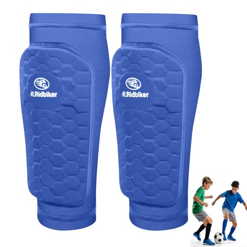 Soccer Shin Guards Shin Pads for Kids Youth Adult - color: Blue, size: 3X-Small