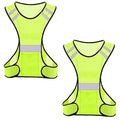 TCCFCCT Reflective Running Vest, High Visibility Running Gear with Large Pocket - color: 2 Pack Mesh Yellow