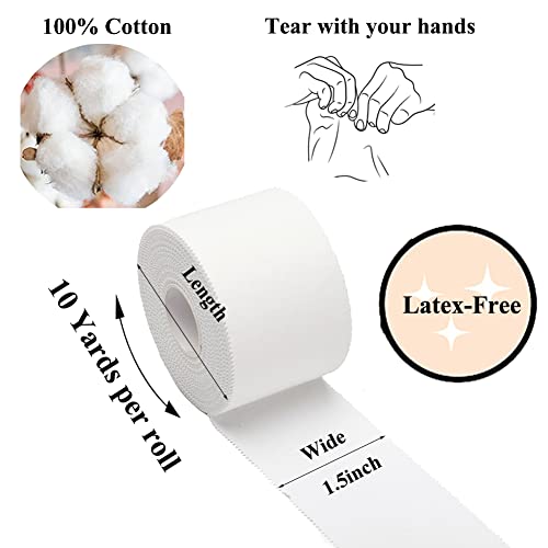 ADMITRY Athletic Tape,5 Pack White Sports Tape - color: Athletic Tape White(cotton)-5 Rolls