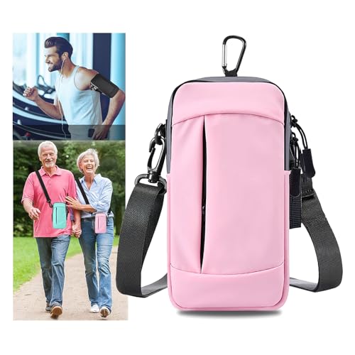 Phone Holder Arm Bands for Running Armband Small Crossbody Bags for Women Kids,iPhone 15 14 13 12 11 Pro Max Xs Xr X 6 7 8 Plus SE Mini Galaxy Ultra Edge S24 S23 Note - color: Pink with Crossbody Bag&Hook