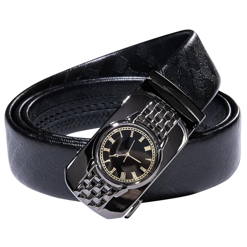 Dubulle Ratchet Belt for Men Leather Adjustable Designer Fashion Buckle - color: Black Watch, size: Adjustable Fit 35" to 45" Waist