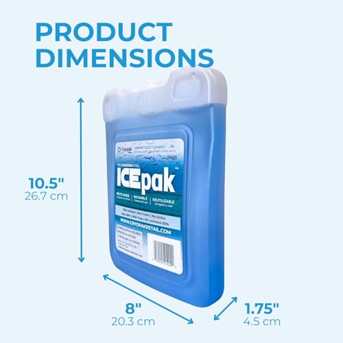 Cryopak ICEpak Hard Shell Reusable Ice Packs for Coolers and Lunch Box Use, Freezer Safe Gel Design, Professional Grade Cooling, Non-Toxic and BPA Free, Essential Travel Accessories - size: X Large (1 Pack)