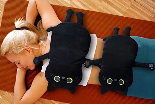 2PCS Large Microwave Heating Pads for Cramps Pain Relief, Moist Microwavable Period Menstrual Heat Packs, Cordless Warm Compress Gift for Mothers Day, Birthday, Thanksgiving, Christmas, 21*12" + 17*9" - size: 1 Extra Large Black Cat + 1 Medium Black Cat