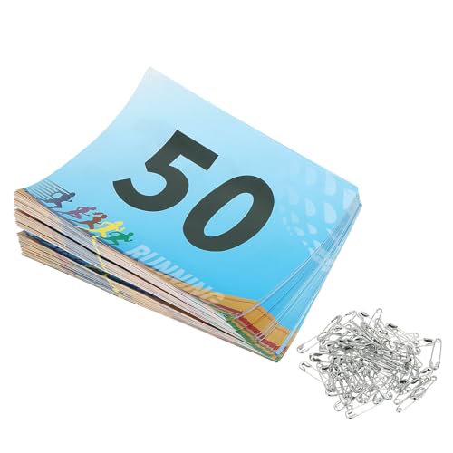 PATIKIL Tearproof Running Bib Numbers, Race Competitor Numbers - size: 7x6 Inch, style: 1-50