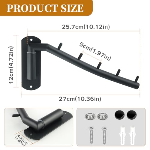 Alise Wall Mounted Drying Rack,Swivel Clothes Drying Hanger,Black,1P - color: Black, size: 1005 (1 Pack)