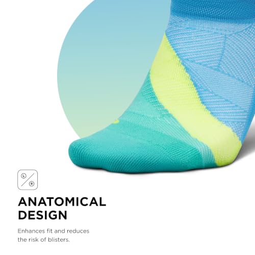 Feetures Elite Light Cushion No Show Tab Sock Wave - color: Arctic Blue (1 Pair), size: Large