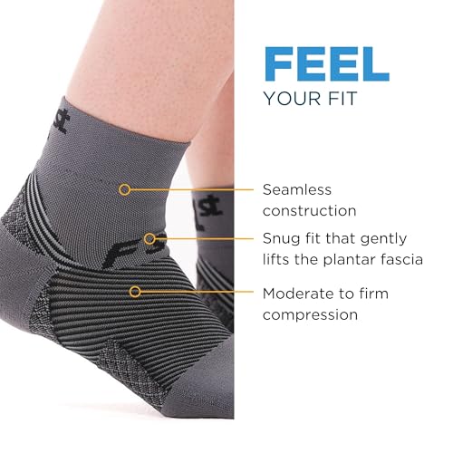 OrthoSleeve FS4 Plantar Fasciitis Compression Socks - color: Black Qtr Crew, size: Small