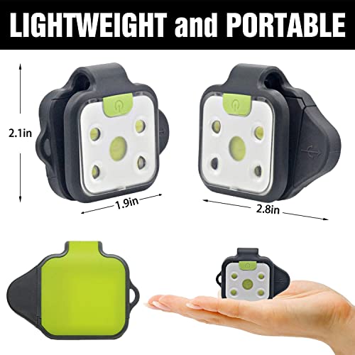 HOKOILN LED Winter Running Light with Hat Clip, Rechargeable Clip-on Running Light - color: Green