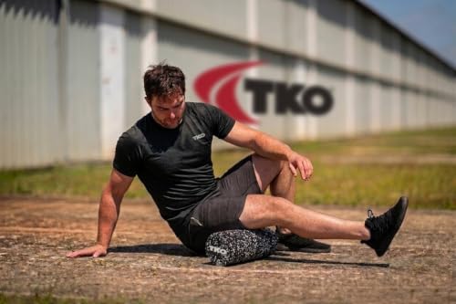 TKO 24 Inch High-Density Foam Roller | Deep Tissue Muscle Recovery & Exercise Tool | Durable Black Roller for Yoga, Pilates, Physical Therapy, and Relieving Muscle Soreness - White/Black