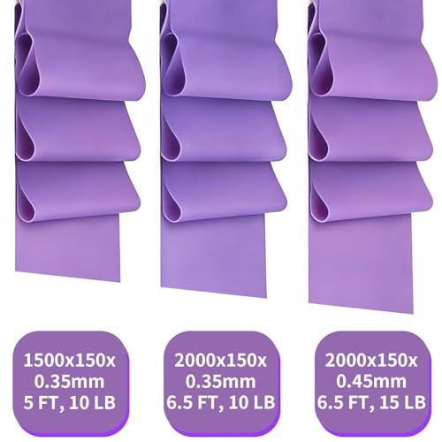 Resistance Bands Long Non-Latex Elastic Stretch Bands - color: Purple-10/15lb, size: 5ft/6.5ft