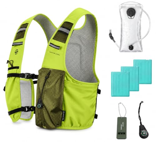 Cooling Vest for Men Women, Hydration Vest for Running Hiking - color: Green