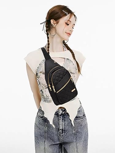 AOSTIHOT Crossbody Sling Bag Small Sling Backpack for Women, Chest Daypack Crossbody Shoulder for Travel Sport Running Hiking Black - color: Black