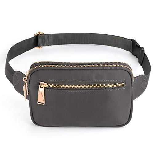 UTO Fanny Pack Crossbody Belt Purse Chest Waist Hip Travel Hiking Bumbag - color: 0917 dark grey