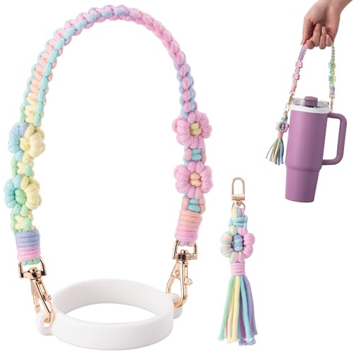 Water Bottle Handle Strap Compatible with Stanley Cup - color: Gradient Color