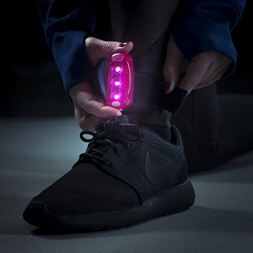 EverLightFX USB Rechargeable LED Safety Light 2 Pack, Clip On Strobe Light - color: Pink