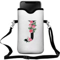 Cell Phone Sleeves Bag Case Crossbody Neoprene Holder Lanyard Phone Pouch for Women Men 7.5 X 4.5 Inches - Letter_J - color: Letter_J