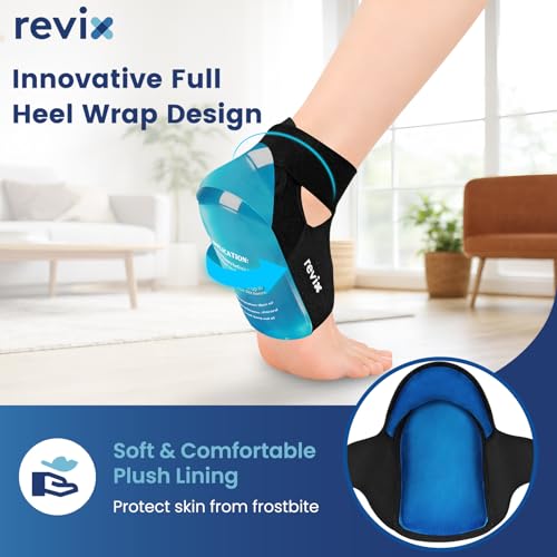 REVIX 2 Packs Heel Ice Pack Wraps, Full Leg Ice Pack Wrap Around Entire Leg