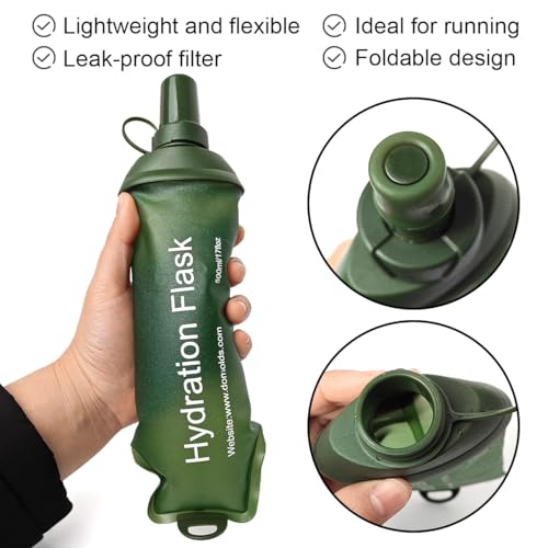WILDREEDS 250ml Soft Flask, TPU Collapsible Soft Water Bottle for Hydration Pack, Running Vest, Folding Water Bottle for Hiking Cycling Climbing-1Pcs, Green - color: 250ml Green