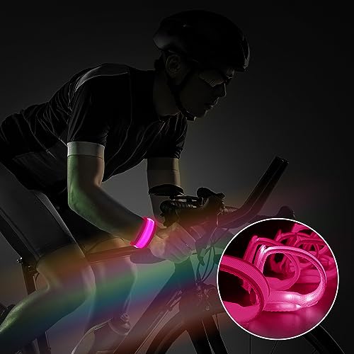 M.best 8pcs LED Light Up Bracelets Glow Flashing Wristbands Glow in The Dark Party Supplies for Wedding, Raves, Concert, Camping,Sporting Events, Party Pink - color: 8pcs Pink
