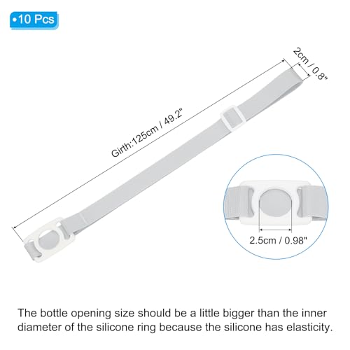 PATIKIL Water Bottle Lanyard, Adjustable Holder Shoulder Strap with Ring Buckle Carrier Clips for Walk Outdoor - color: Grey/White