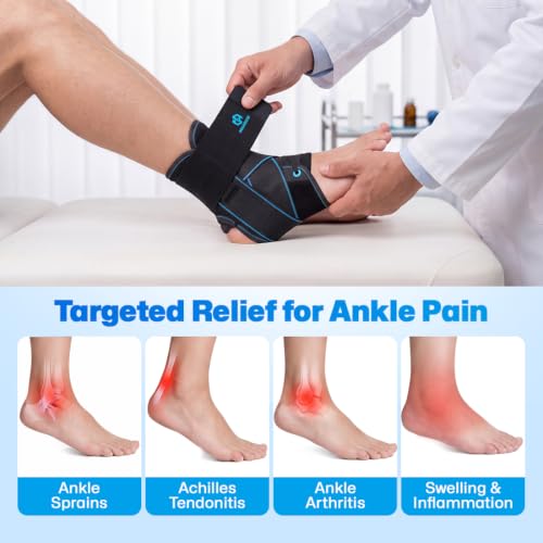 Healrecux Lace Up Ankle Brace for Women Men, Ankle Support for Sprained Ankle, Plantar Fasciitis Brace Ankles Stabilizer Wrap for Basketball, Volleyball, Sports, Injury Recovery, L - size: Large