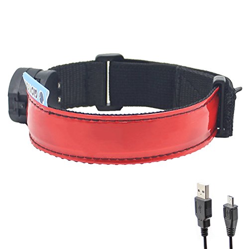Reflective Running Gear LED Armband Rechargeable - color: Red