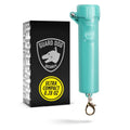 Packin' Heat 0.28 oz Compact Pepper Spray for Self Defense, Small Keychain Pepper Spray for Women, 12 ft Range, 1.44% Major Capsaicinoids, UV Dye, Push-Button Safety Cap, Snap Clip - color: Mint