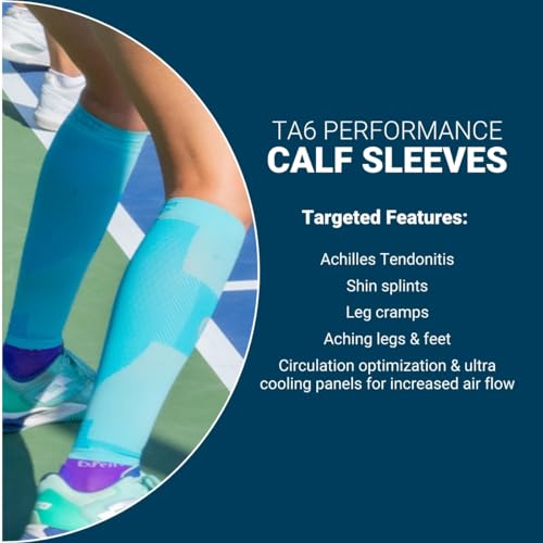 OS1st Thin Air Compression Calf Sleeves TA6 for running, maximizing airflow and relieving shin splints - color: Black, size: Small