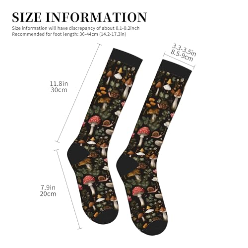Compression Socks Women and Men 15-20mmHg-Circulation Support Socks for Athletic Running Cycling - color: Mushroom