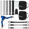 Resistance Bands Set – Resistance Band and Adjustable Ankle Exercise Bands with Cuffs Great Equipment for Training, Working Out, Yoga,Home Gym with Training Guidance & Carry Bag,Set of 8 - color: Black