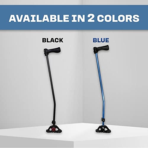 Dynamo Swing Cane with Articulating Foot – Walking Cane, Lightweight, Heavy Duty, All-Terrain, Adjustable, Super Soft Ergonomic Grip, for Seniors & Adults, Multi-Color (Ella Black) - color: Ella Black