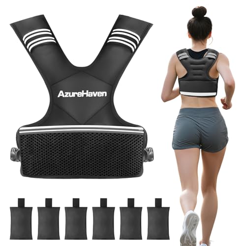 Adjustable Weighted Vest for Women and Men,4-10lb/11-20lb/20-32lb Rucking Vest with 6 Ironsand Weights for Running, Walking, Workout and Strength Training - size: 4-10lbs