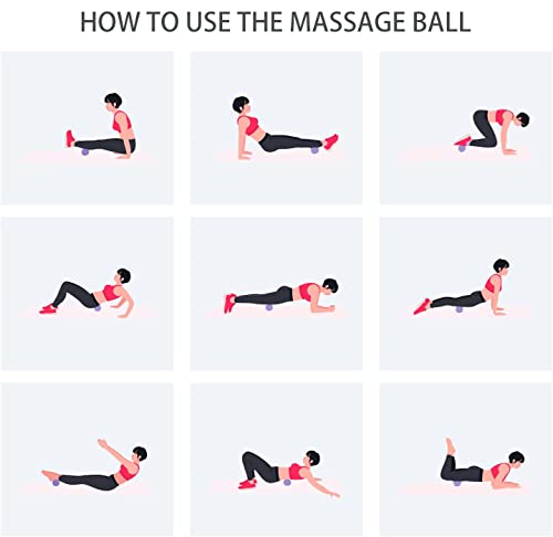 Hard Lacrosse Ball Massage Ball Therapy. Firm Trigger Point Massager Tool for Deep Tissue Yoga Physiotherapy Myofascial Release Muscle Relax Plantar Fasciitis Pain Relief (2 Pack) (Purple) - color: Purple