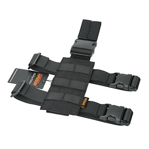EXCELLENT ELITE SPANKER Tactical Drop Leg Holster Adjustable Drop Leg Platform Molle Module Universal Bag for Left/Right Leg - color: Black