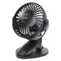 Portable Clip Fan Battery Operated,3 Speeds USB Rechargeable Mini Table Fan with Strong Airflow,360°Rotation Ultra Quiet Personal Desk Fan for Home Office Bedroom Dorm Stroller Camping(Black) - color: Black