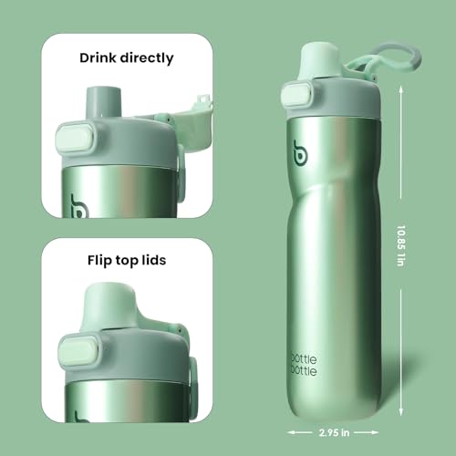 BOTTLE BOTTLE Insulated Water Bottle with Handle 24 oz green - color: green