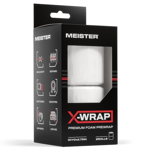 Meister X-Wrap Premium PreWrap - XL Underwrap for Athletic Tape - 30 Yards x 2.75" - White - 2 Rolls - color: White