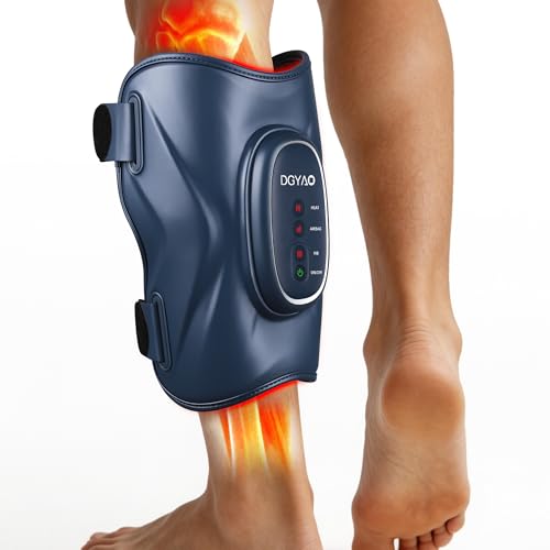 Cordless Calf Massager for Circulation Red Light Therapy for Leg with 3-Level Heating, Vibration and Airbag for Pain Relief Adjustable Temperature