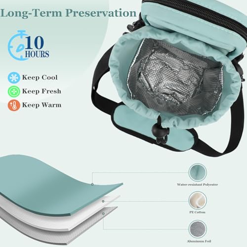 Water Bottle Holder with Strap, 32/40oz Insulation Water Bottle Carrier Bag with Phone Pocket, Water Bottle Sling Bag Crossbody Water Bottle Holder for Hiking Walking - color: Turquoise