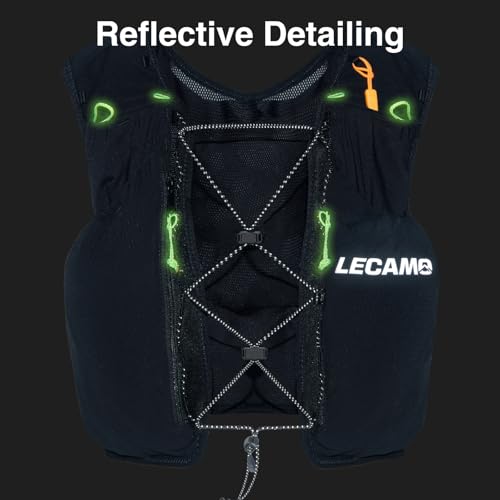 ROOT5 Running Hydration Vest 5L with 2 x 500ml Soft Flasks, Lightweight Running Vest with Water Bottles for Men and Women, Trail Running Pack - color: Black, size: S（2 Soft Flask）