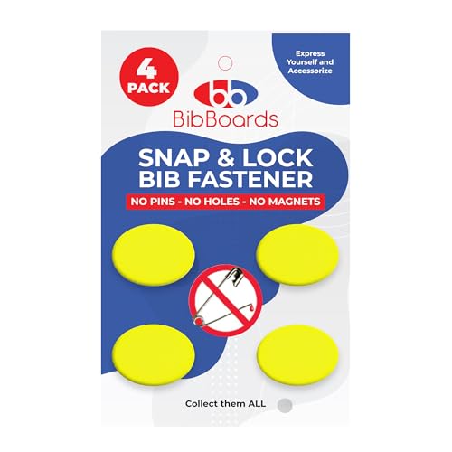 BibBoards bibSNAPS Race Bib Clips, Plain Yellow, 4 Pack - color: Plain Yellow