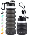 Nefeeko Collapsible Water Bottle, 26oz Silicone Foldable Water Bottles - color: E