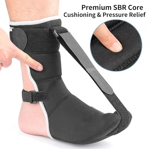 Plantar Fasciitis Night Splint for Women Men, Adjustable Day Night Foot Brace Sock for Sleeping, Achilles Tendonitis & Foot Drop Support, Soft Stretch for Plantar Fascia Heel Pain Relief