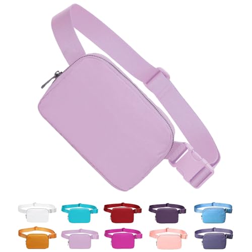 Tapp Collections Unisex Mini Crossbody Belt Bag with Adjustable Strap Small Waist Pouch for Workout Running Traveling Hiking - Lavender, 8’’ x 2’’ x 5’’ - color: Lavender