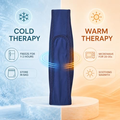 Cooling Gel Headband, Headache Ice Pack Head Wrap for Migraines, Reusable Hot and Cold Pack, Hot Flash Relief, Stress & Tension Soothing Relief