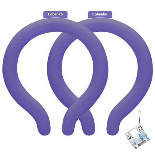 Neck Cooling Tube with Insulated Bag, Reusable PCM Ice Ring, Neck Cooler - color: Navy*2