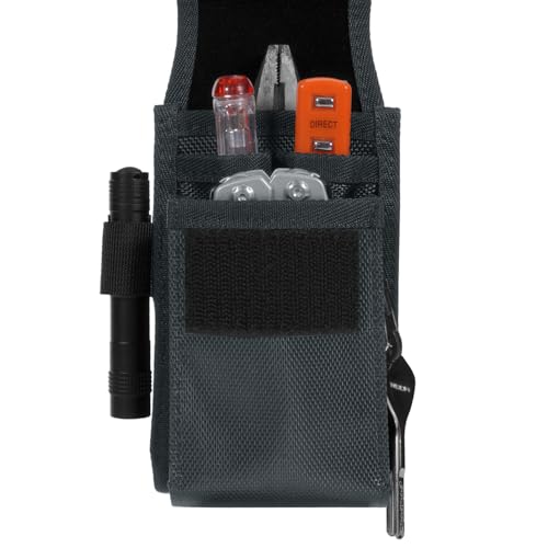 KENOBE Belt EDC Pouch, 5-Pocket Cell Phone/Tool Holder, Gray - color: Gray